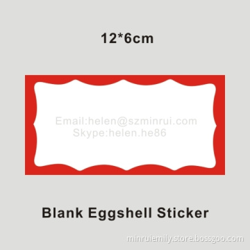 Larger Size Red Bounding Blank Eggshell Label Sticker,high Security Material For Ultra Destructible Vinyl Labels Roll 